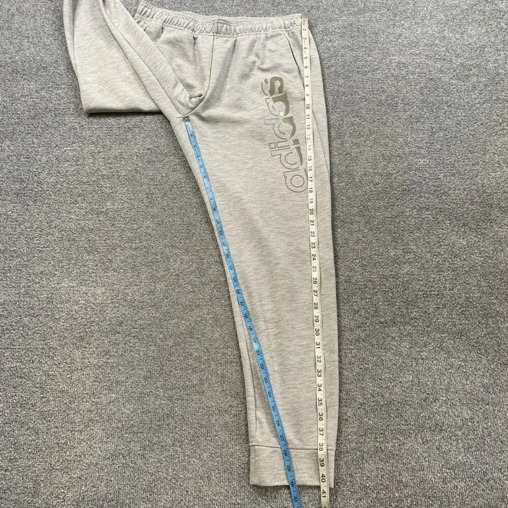 Adidas Joggers Mens L Large Ash Designed 2 Move Graphic Drawstring Track Pants